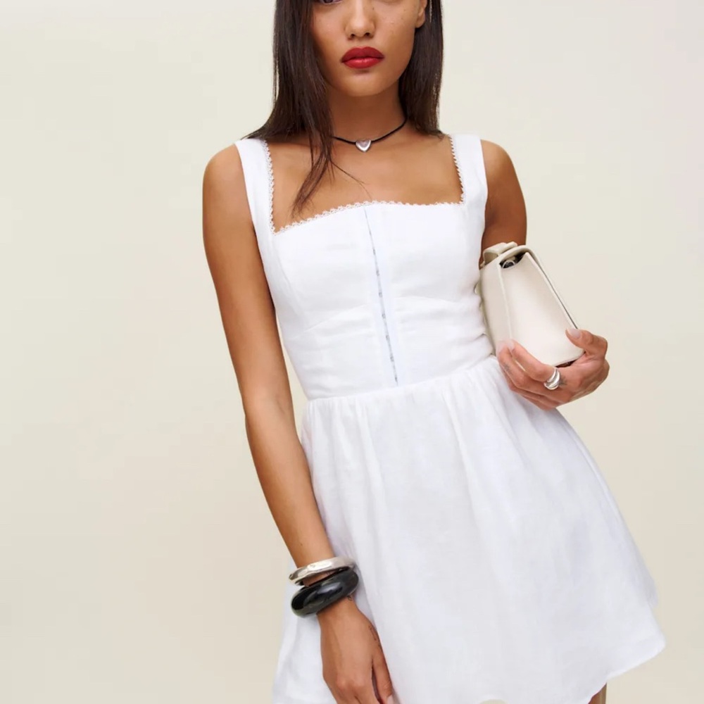 Reformation  Sheri linen White Mini Dress